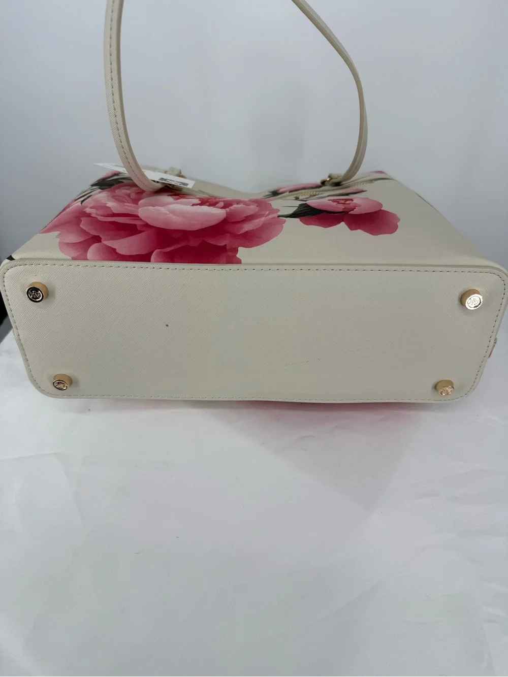 Anne Klein Pink Peony Floral Saffiano Tote Bag Shoulder Handbag Coin Purse NWT